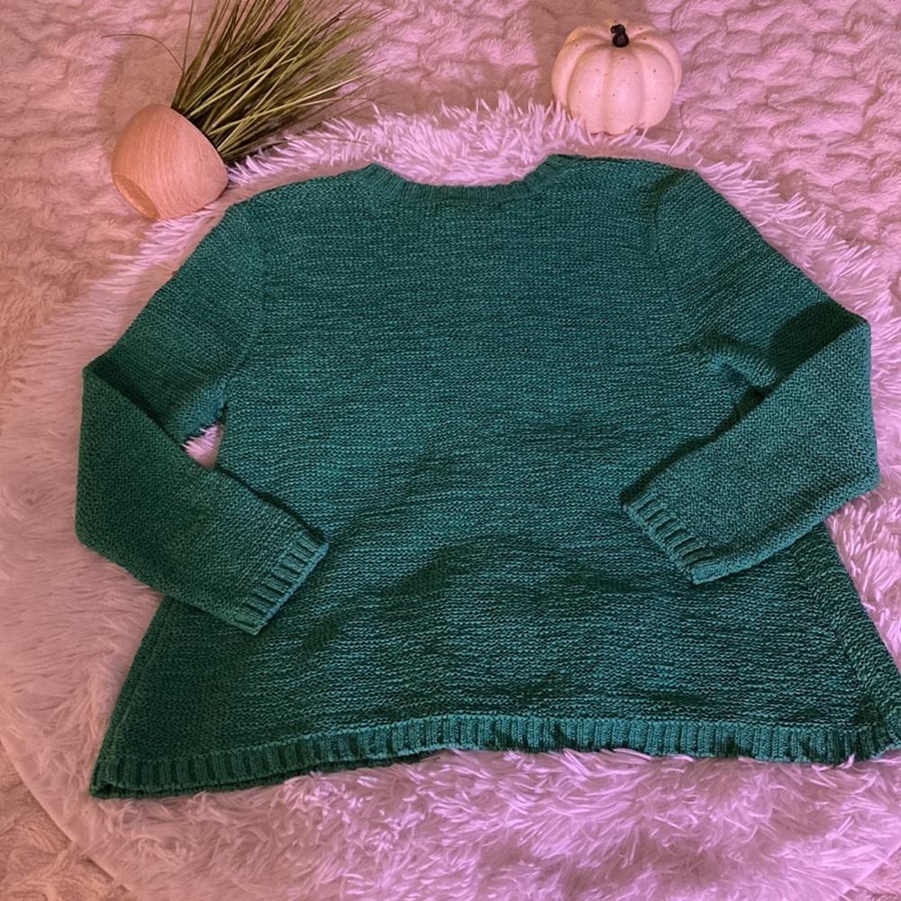 Saint Tropez West sz S green knit cardigan with top decorative button c… - Picture 12 of 13